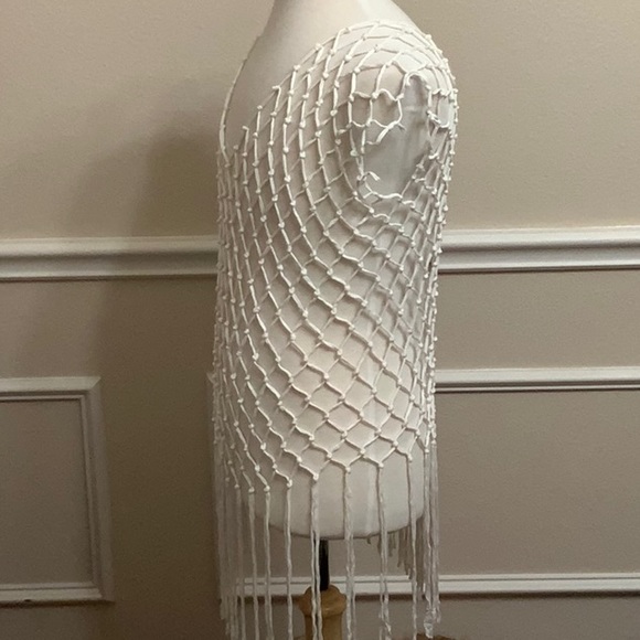 Lisa Blue ROPE NET COVERUP - White - Picture 2 of 9